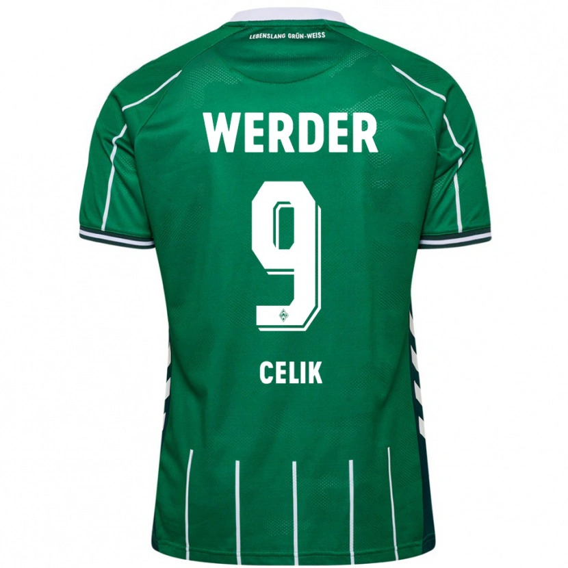 Danxen Homme Maillot Mustafa Celik #9 Vert Blanc Tenues Domicile 2025/26 T-Shirt