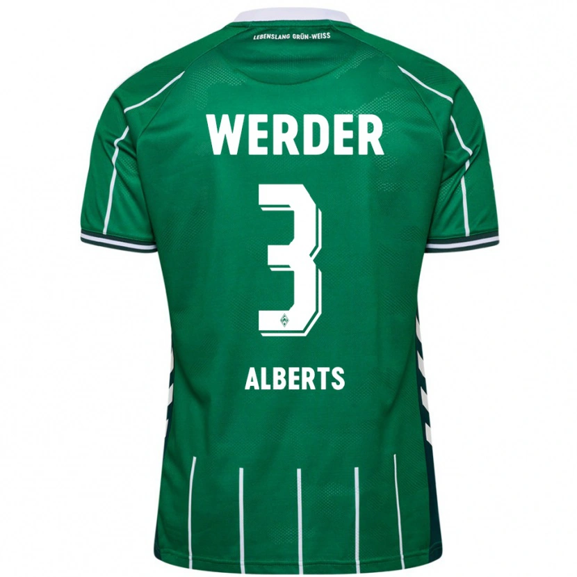 Danxen Homme Maillot Christopher Alberts #3 Vert Blanc Tenues Domicile 2025/26 T-Shirt