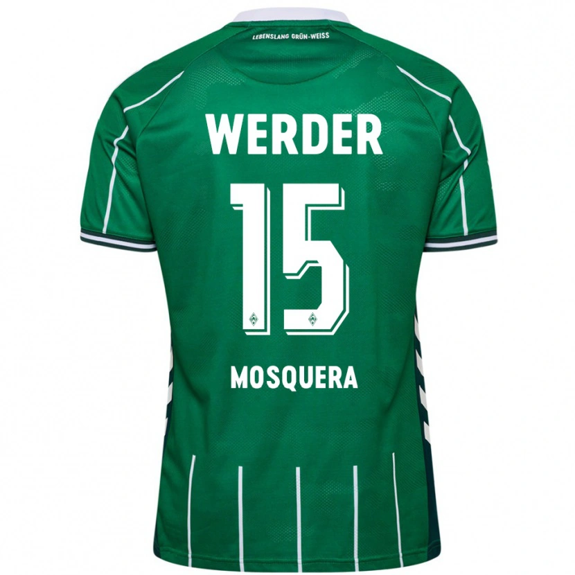 Danxen Homme Maillot Arley Mosquera #15 Vert Blanc Tenues Domicile 2025/26 T-Shirt