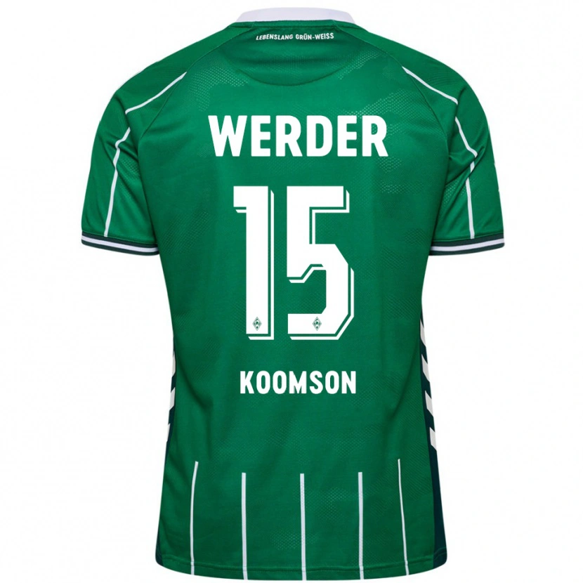 Danxen Homme Maillot Gabriel Koomson #15 Vert Blanc Tenues Domicile 2025/26 T-Shirt