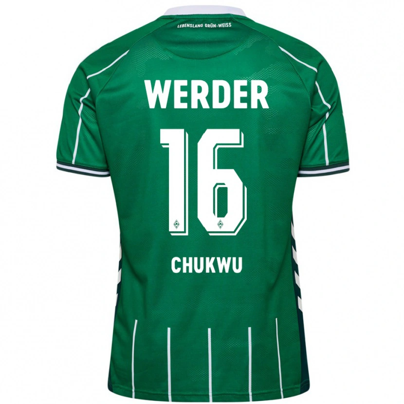 Danxen Homme Maillot Emmanuel Chukwu #16 Vert Blanc Tenues Domicile 2025/26 T-Shirt