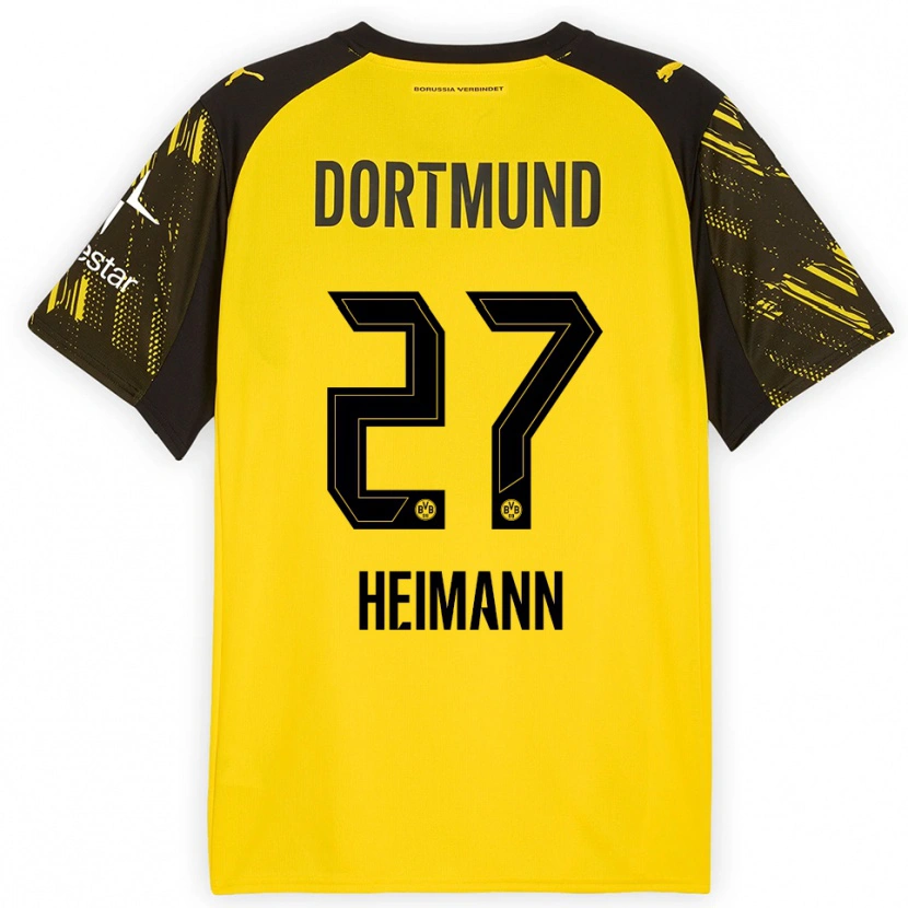 Danxen Homme Maillot Wesley Heimann #27 Jaune Noir Tenues Domicile 2025/26 T-Shirt