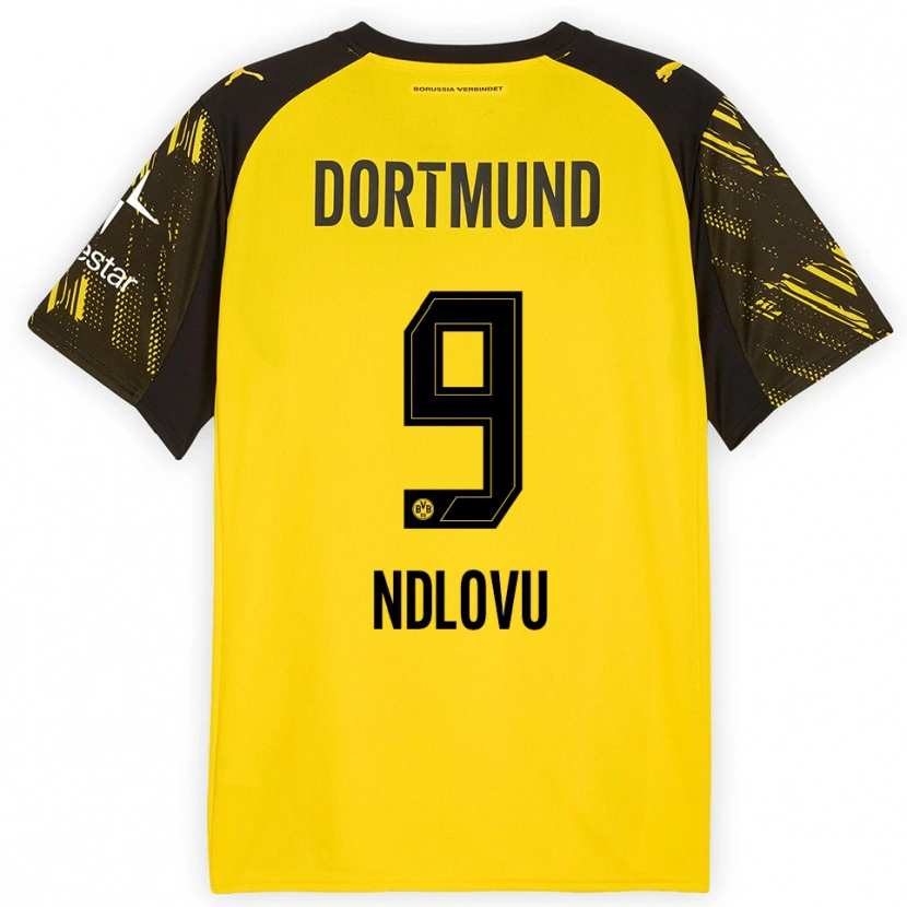 Danxen Homme Maillot Desmond Ndlovu #9 Jaune Noir Tenues Domicile 2025/26 T-Shirt