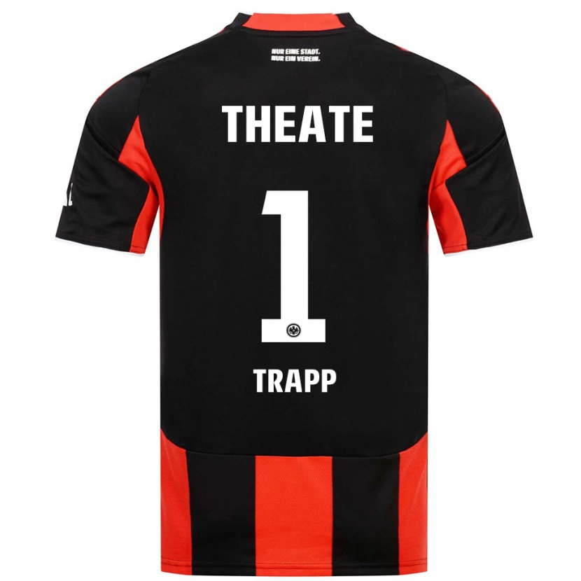 Danxen Homme Maillot Kevin Trapp #1 Noir Rouge Tenues Domicile 2025/26 T-Shirt