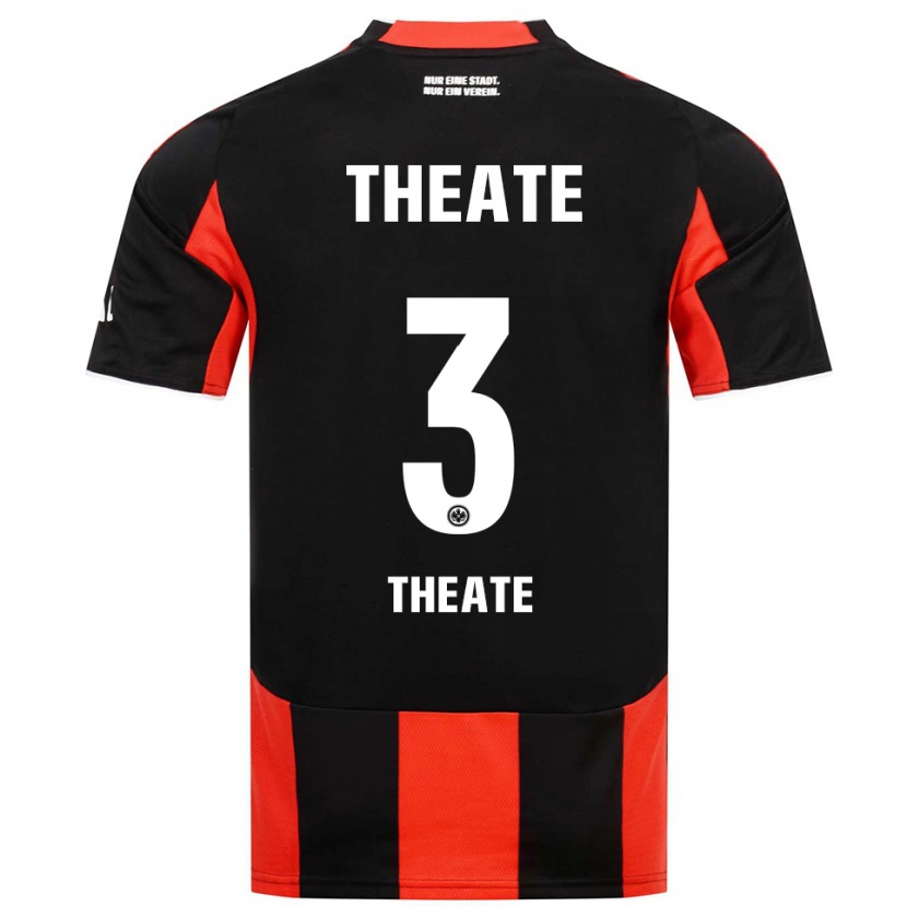 Danxen Homme Maillot Arthur Theate #3 Noir Rouge Tenues Domicile 2025/26 T-Shirt