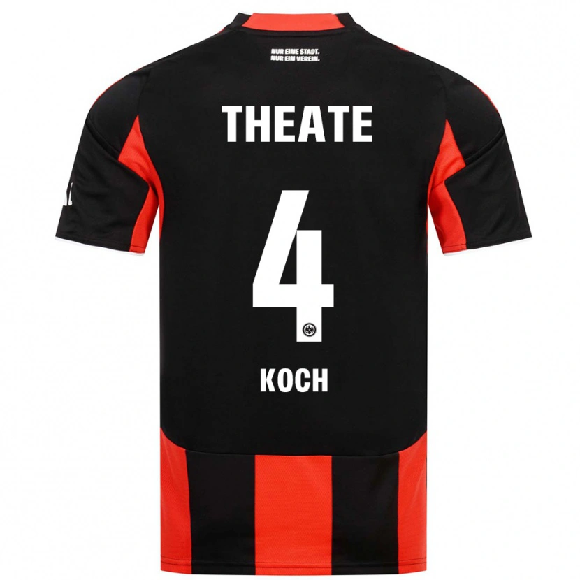Danxen Homme Maillot Robin Koch #4 Noir Rouge Tenues Domicile 2025/26 T-Shirt