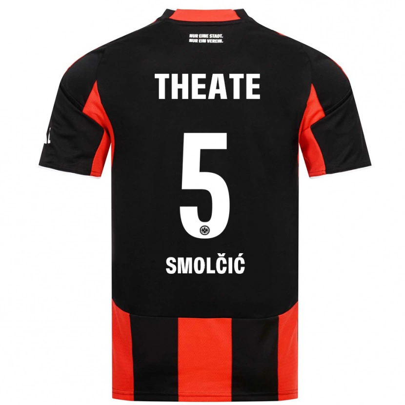 Danxen Homme Maillot Hrvoje Smolcic #5 Noir Rouge Tenues Domicile 2025/26 T-Shirt