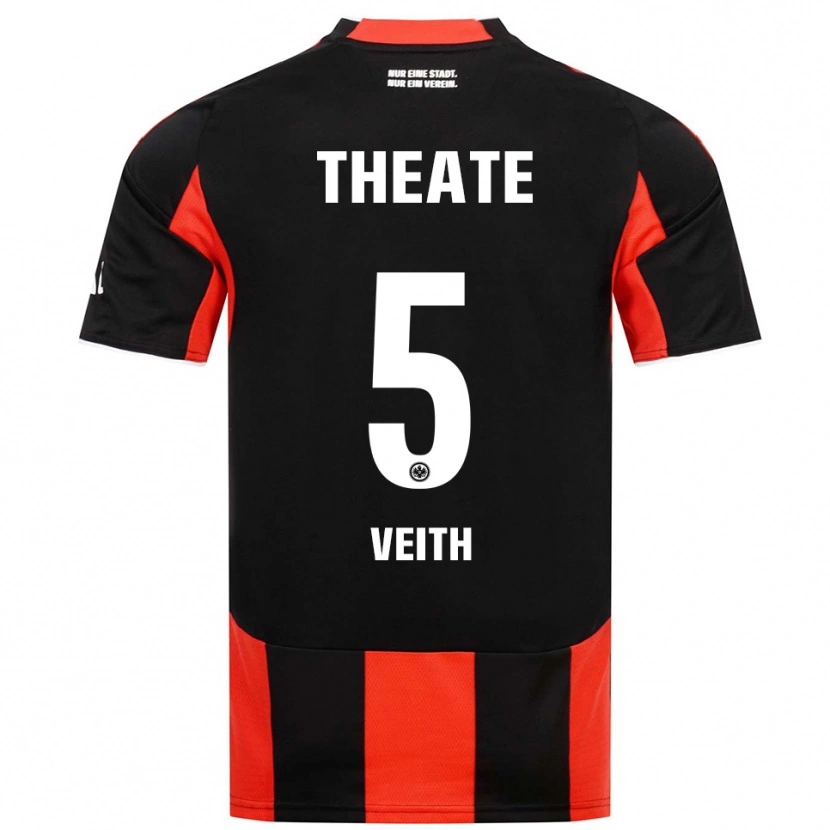 Danxen Homme Maillot Titus Veith #5 Noir Rouge Tenues Domicile 2025/26 T-Shirt