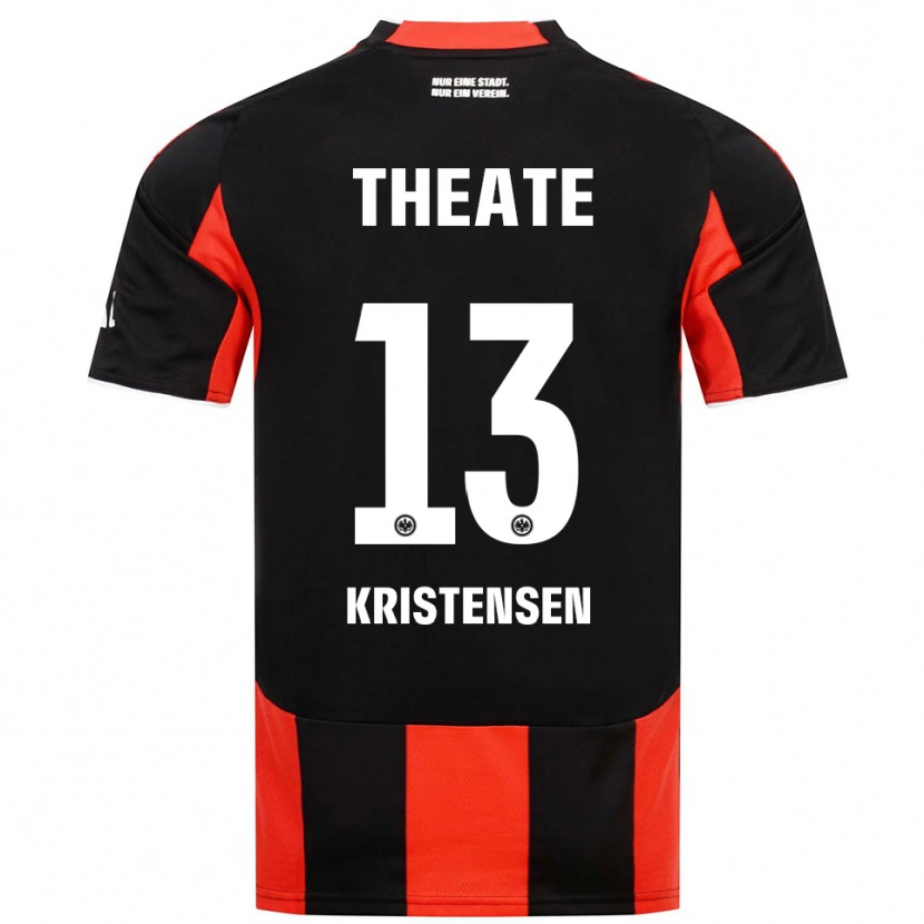 Danxen Homme Maillot Rasmus Kristensen #13 Noir Rouge Tenues Domicile 2025/26 T-Shirt