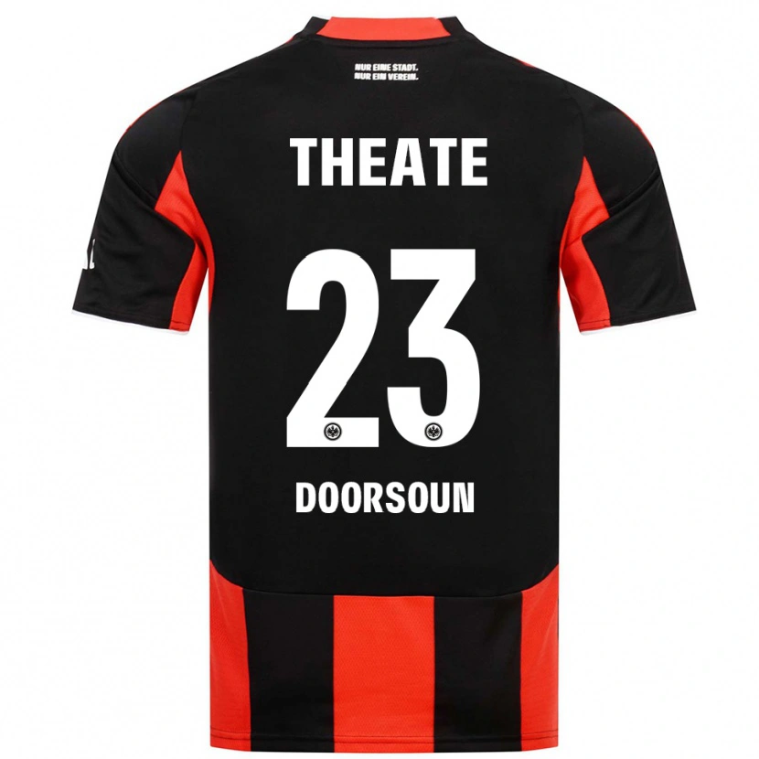 Danxen Homme Maillot Sara Doorsoun #23 Noir Rouge Tenues Domicile 2025/26 T-Shirt