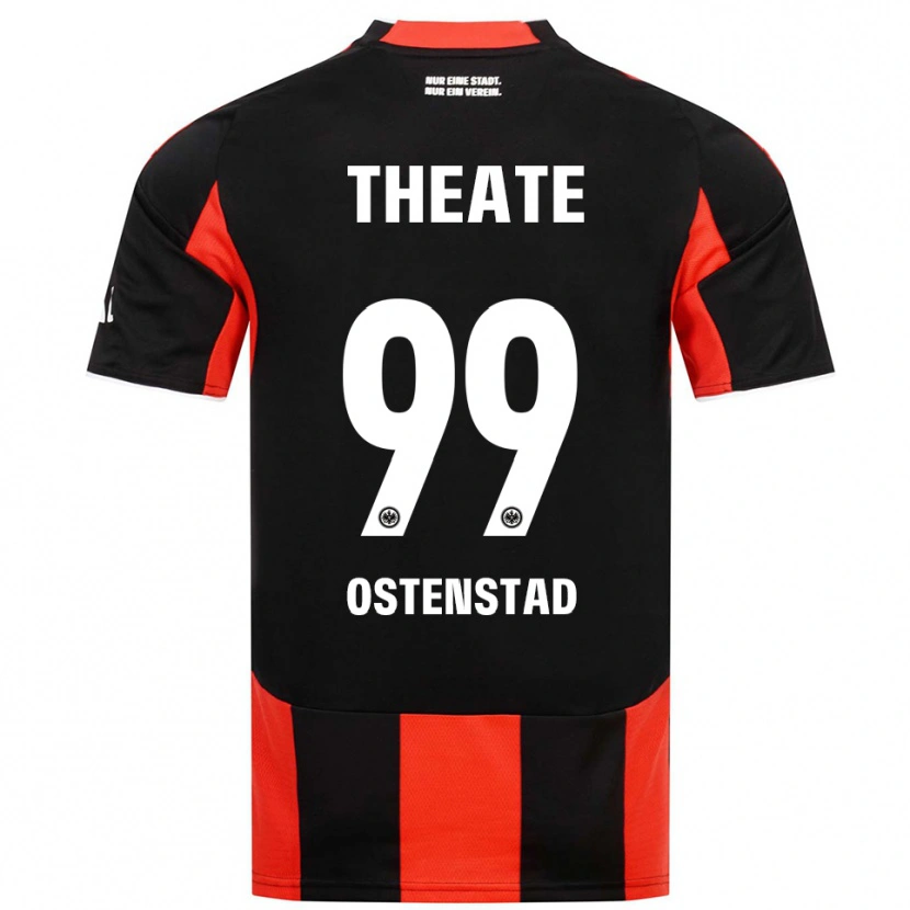 Danxen Homme Maillot Marthine Østenstad #99 Noir Rouge Tenues Domicile 2025/26 T-Shirt