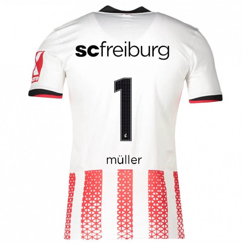 Danxen Homme Maillot Philipp Müller #1 Blanc Rouge Tenues Domicile 2025/26 T-Shirt