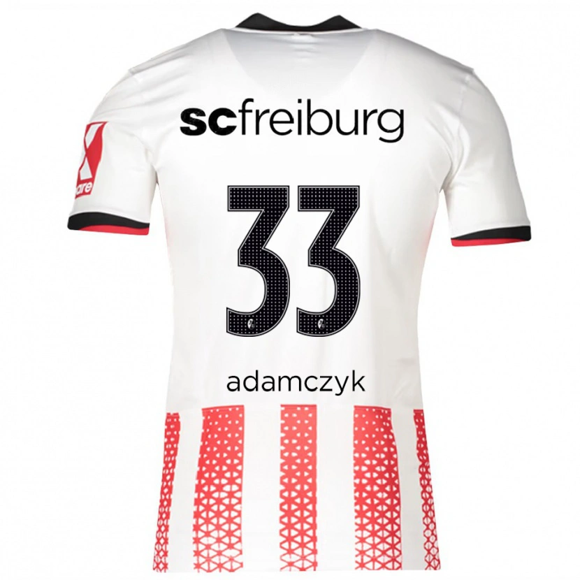 Danxen Homme Maillot Rebecca Adamczyk #33 Blanc Rouge Tenues Domicile 2025/26 T-Shirt