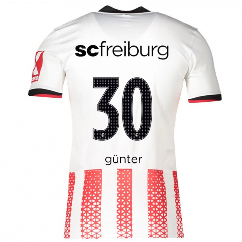 Danxen Homme Maillot Christian Günter #30 Blanc Rouge Tenues Domicile 2025/26 T-Shirt