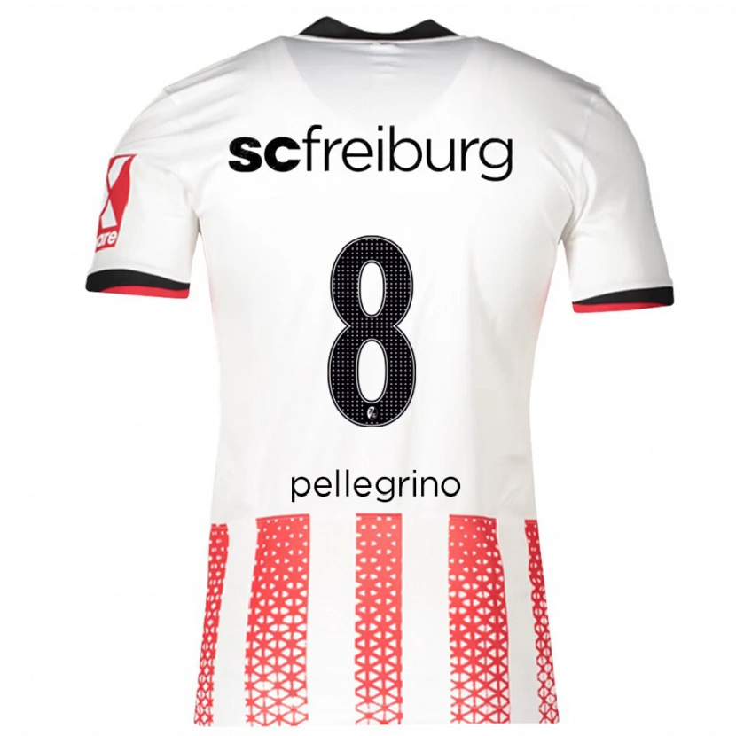 Danxen Homme Maillot Gabriel Pellegrino #8 Blanc Rouge Tenues Domicile 2025/26 T-Shirt