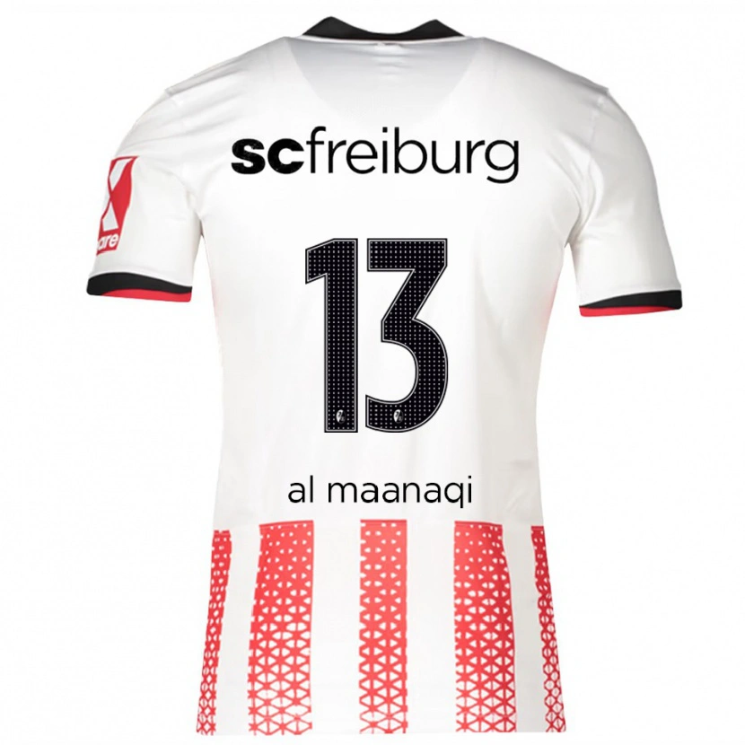 Danxen Homme Maillot Jawad Al Maanaqi #13 Blanc Rouge Tenues Domicile 2025/26 T-Shirt