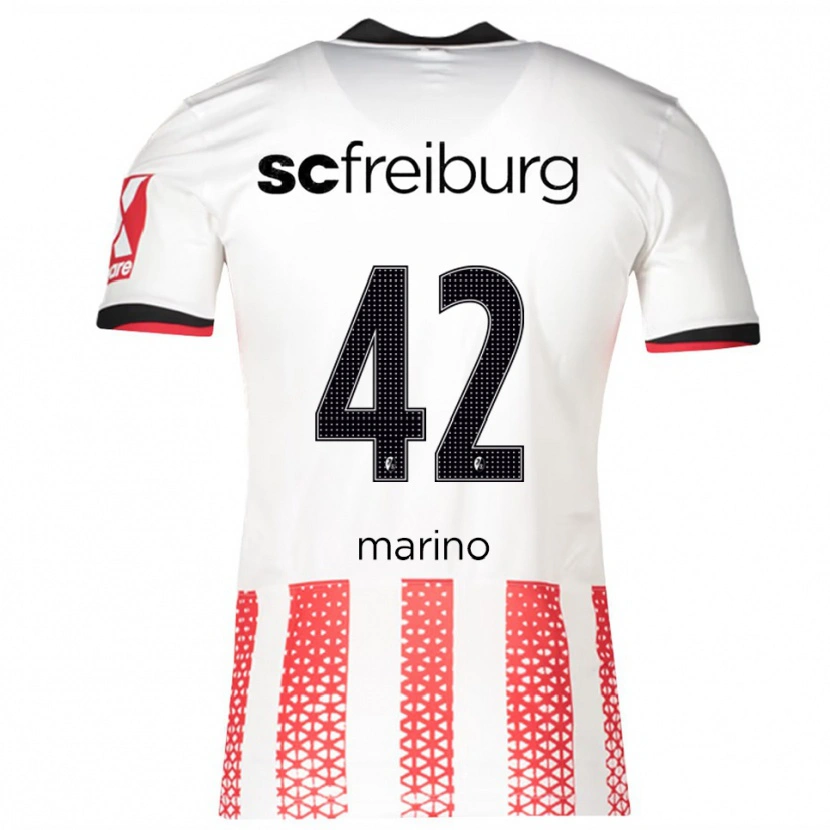 Danxen Homme Maillot Luca Marino #42 Blanc Rouge Tenues Domicile 2025/26 T-Shirt