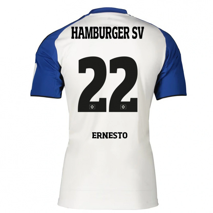 Danxen Homme Maillot Jorge Ernesto #22 Blanc Bleu Tenues Domicile 2025/26 T-Shirt