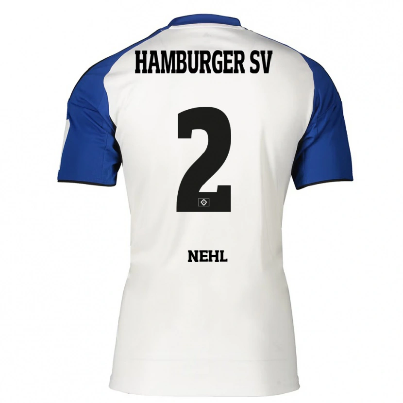 Danxen Homme Maillot Julius Nehl #2 Blanc Bleu Tenues Domicile 2025/26 T-Shirt