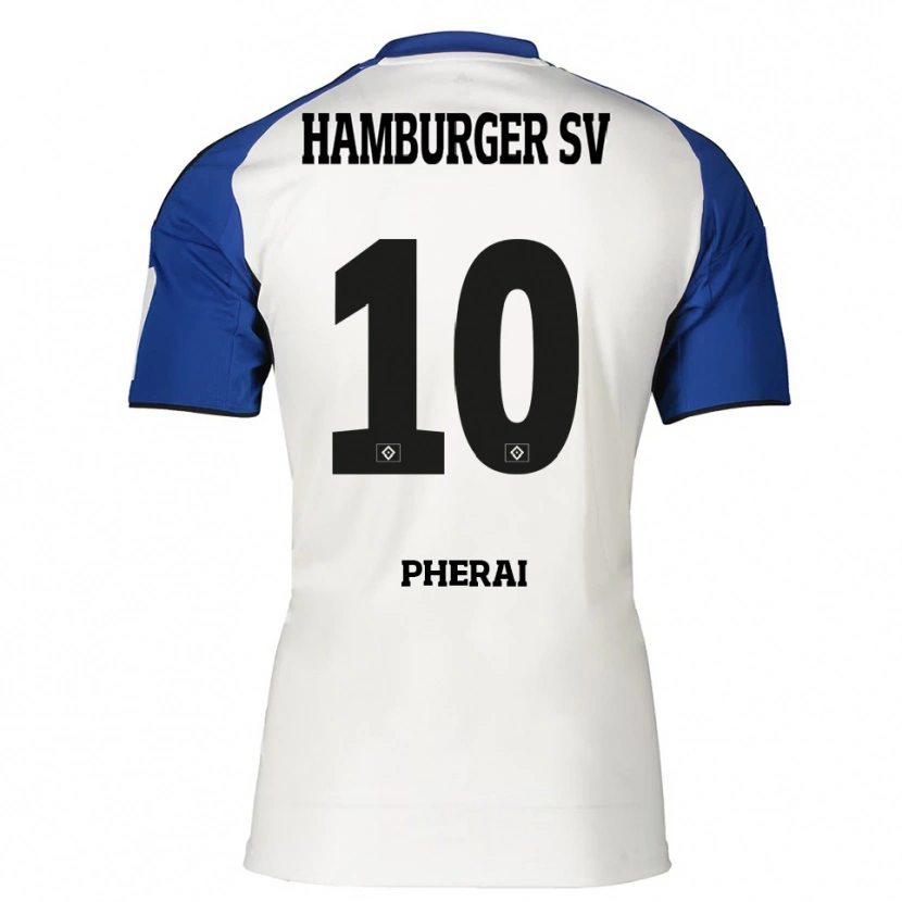 Danxen Homme Maillot Immanuel Pherai #10 Blanc Bleu Tenues Domicile 2025/26 T-Shirt