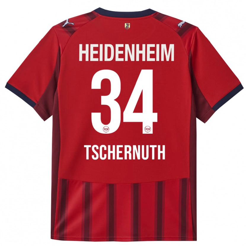 Danxen Homme Maillot Paul Tschernuth #34 Rouge Marine Tenues Domicile 2025/26 T-Shirt