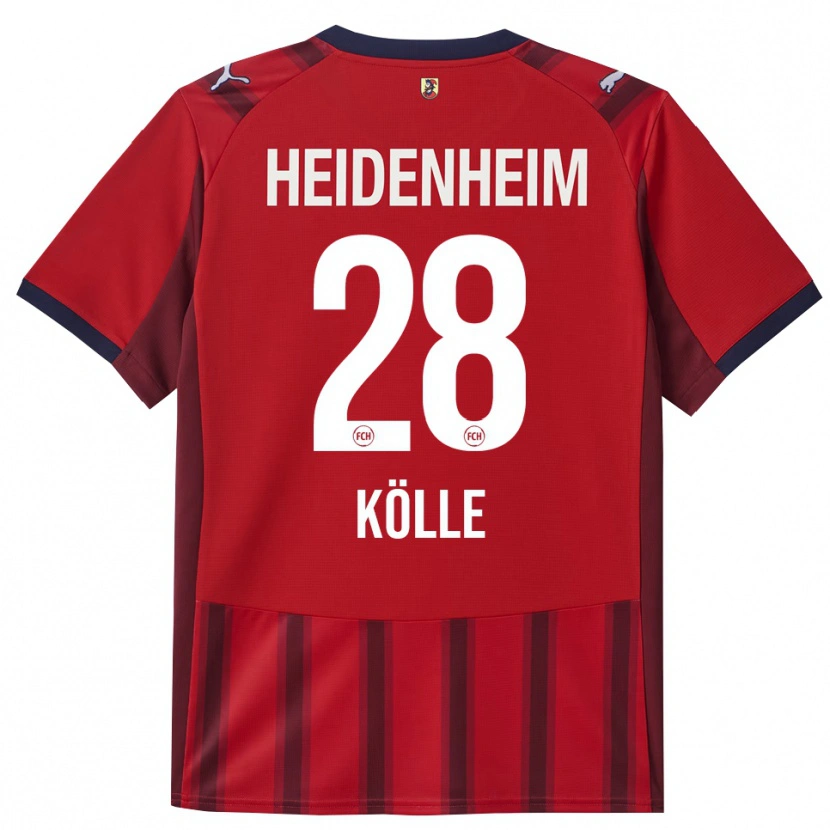 Danxen Homme Maillot Adam Kölle #28 Rouge Marine Tenues Domicile 2025/26 T-Shirt