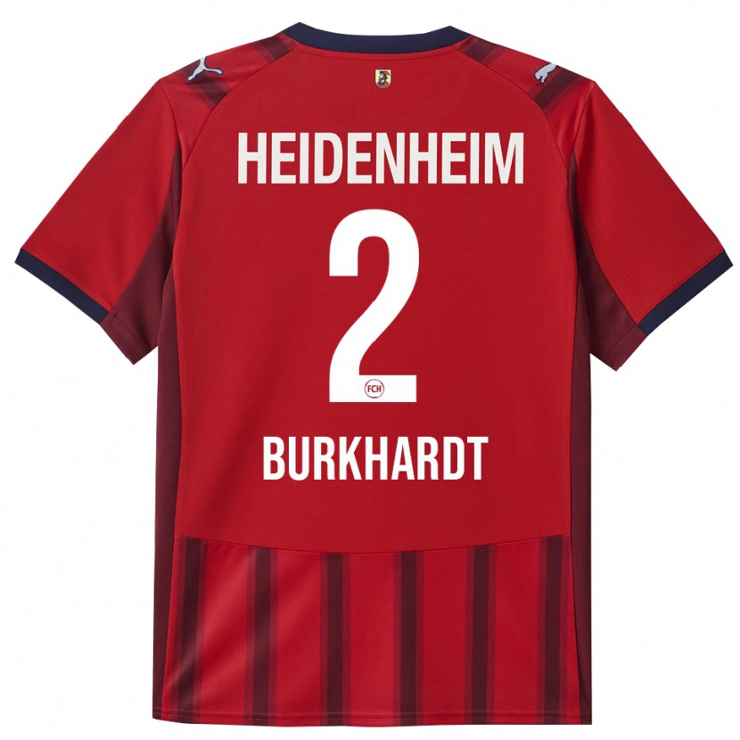 Danxen Homme Maillot Hannes Burkhardt #2 Rouge Marine Tenues Domicile 2025/26 T-Shirt