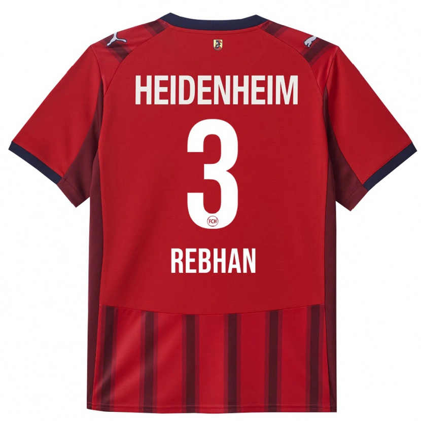 Danxen Homme Maillot Emma Rebhan #3 Rouge Marine Tenues Domicile 2025/26 T-Shirt