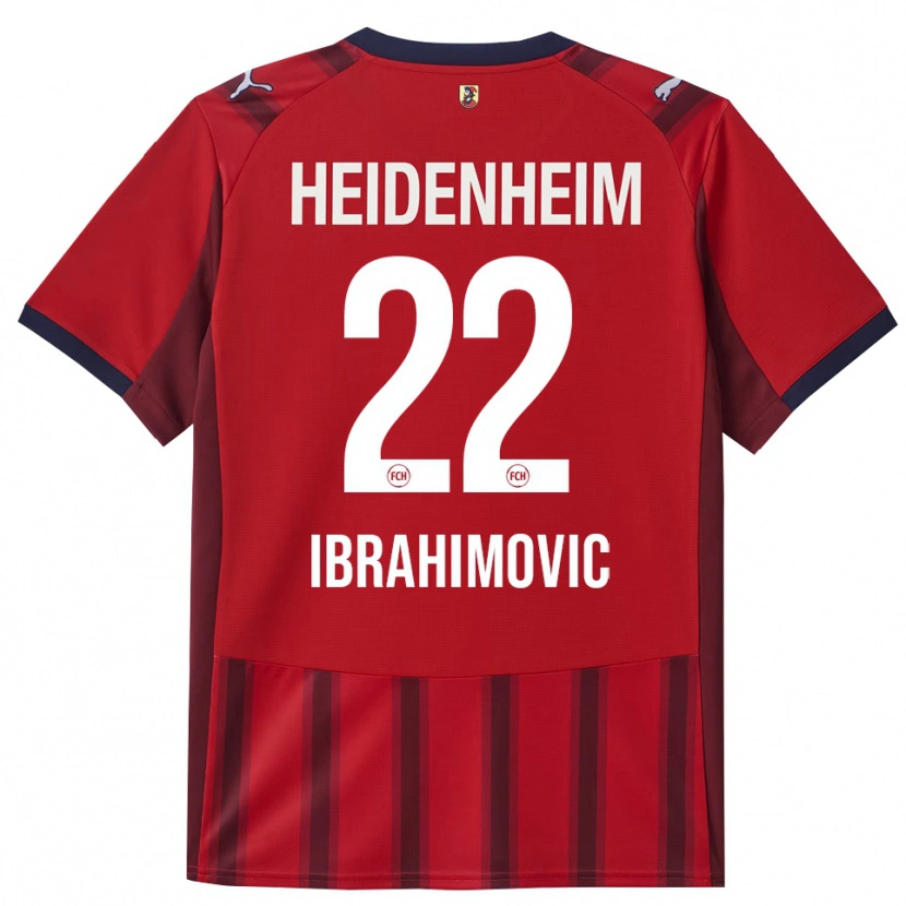 Danxen Homme Maillot Arijon Ibrahimovic #22 Rouge Marine Tenues Domicile 2025/26 T-Shirt