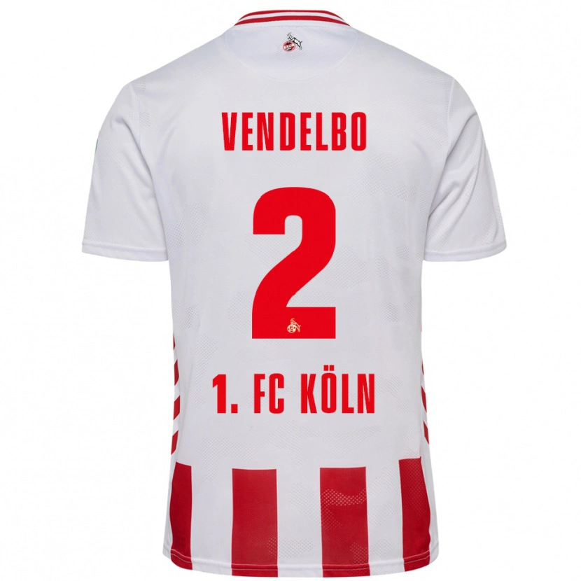 Danxen Homme Maillot Sofie Vendelbo #2 Blanc Rouge Tenues Domicile 2025/26 T-Shirt