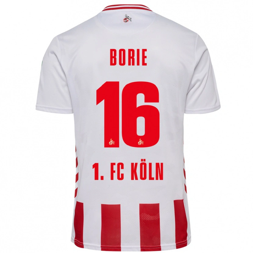 Danxen Homme Maillot Etienne Borie #16 Blanc Rouge Tenues Domicile 2025/26 T-Shirt