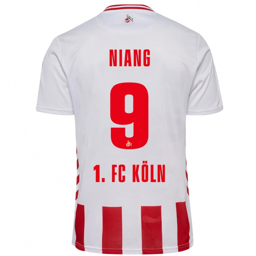 Danxen Homme Maillot Youssoupha Niang #9 Blanc Rouge Tenues Domicile 2025/26 T-Shirt