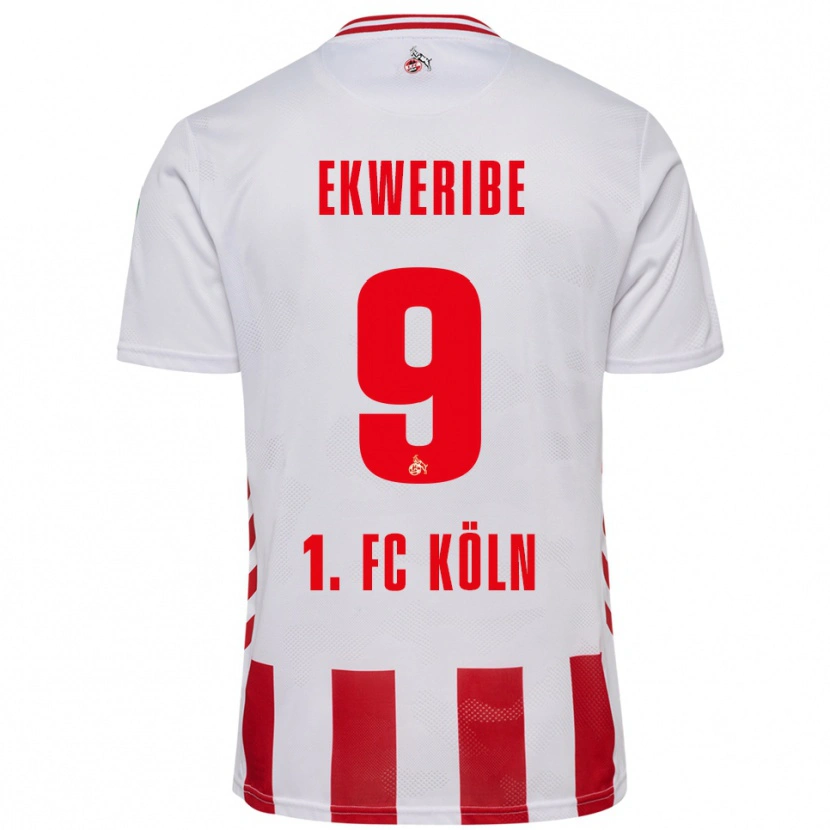 Danxen Homme Maillot Kevin Ekweribe #9 Blanc Rouge Tenues Domicile 2025/26 T-Shirt