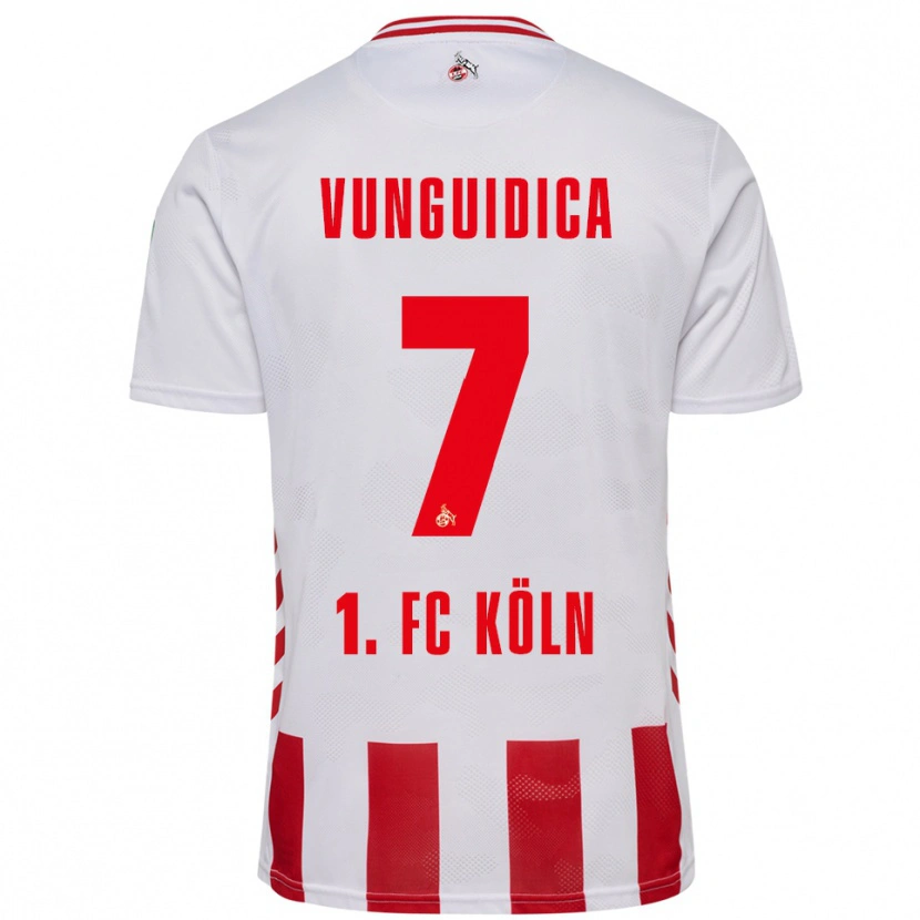 Danxen Homme Maillot Exaouse Vunguidica #7 Blanc Rouge Tenues Domicile 2025/26 T-Shirt