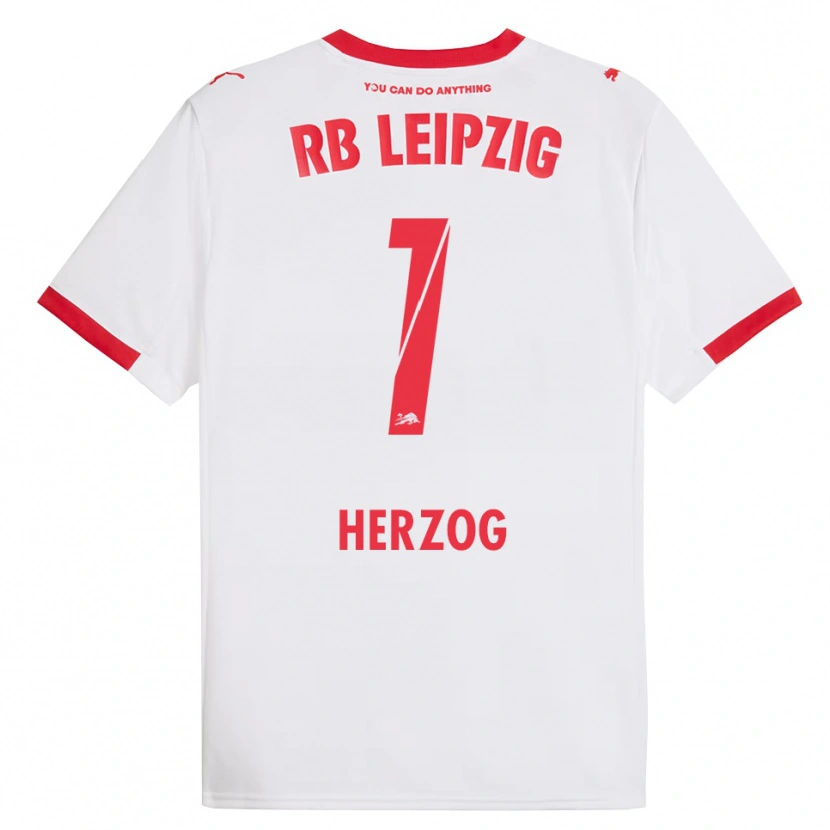Danxen Homme Maillot Elvira Herzog #1 Blanc Rouge Tenues Domicile 2025/26 T-Shirt