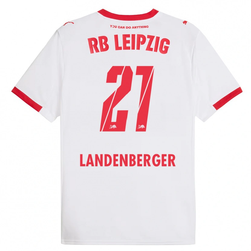 Danxen Homme Maillot Julia Landenberger #21 Blanc Rouge Tenues Domicile 2025/26 T-Shirt