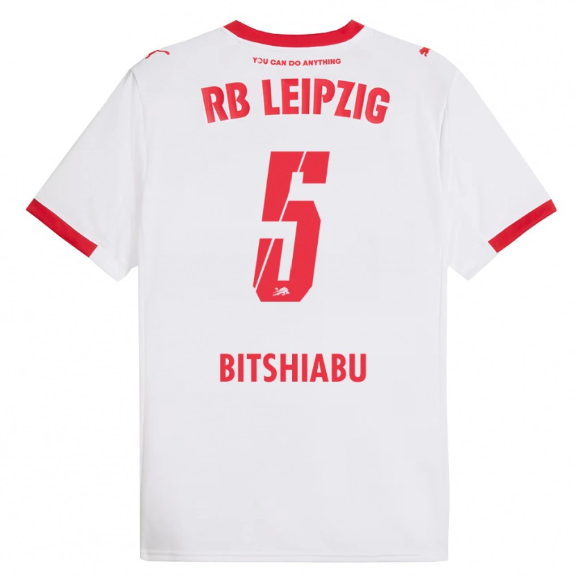 Danxen Homme Maillot El Chadaille Bitshiabu #5 Blanc Rouge Tenues Domicile 2025/26 T-Shirt