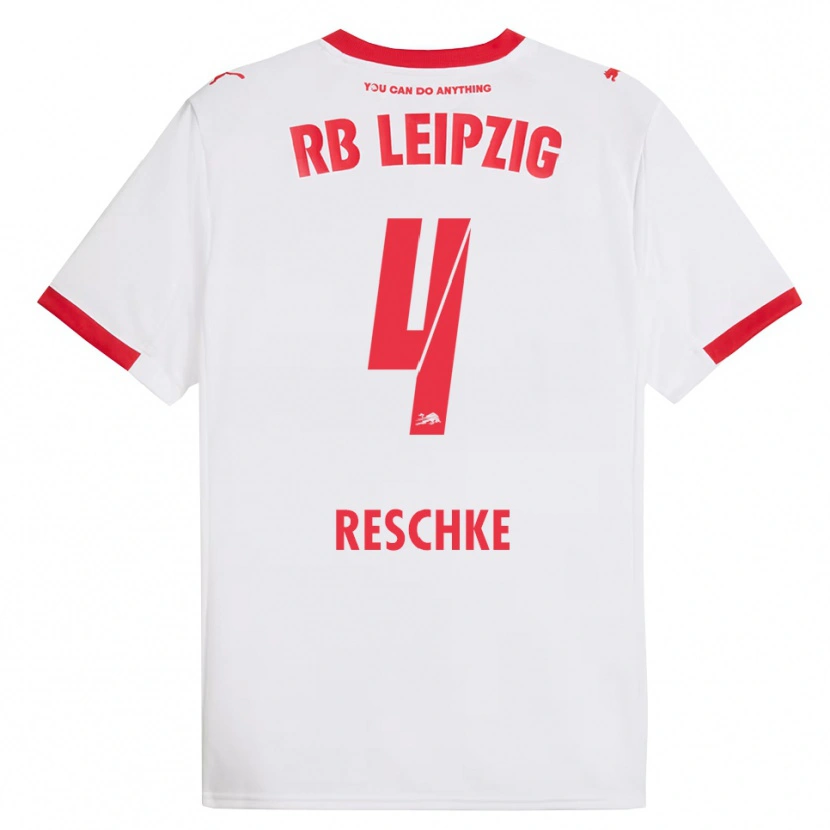 Danxen Homme Maillot Gianluca Reschke #4 Blanc Rouge Tenues Domicile 2025/26 T-Shirt