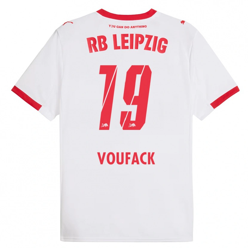 Danxen Homme Maillot Lionel Voufack #19 Blanc Rouge Tenues Domicile 2025/26 T-Shirt