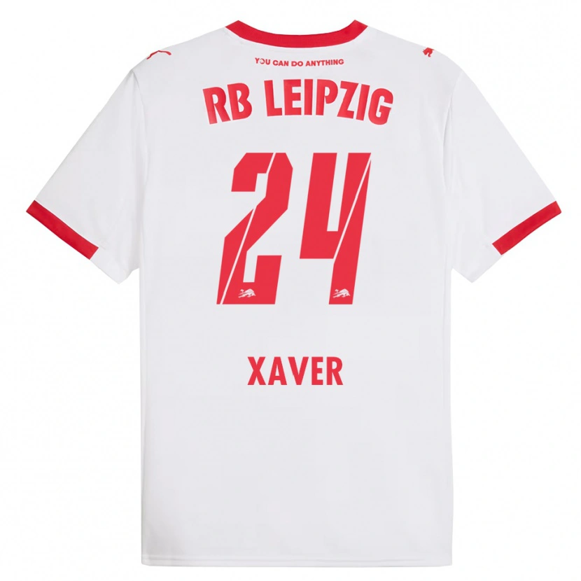 Danxen Homme Maillot Xaver Schlager #24 Blanc Rouge Tenues Domicile 2025/26 T-Shirt