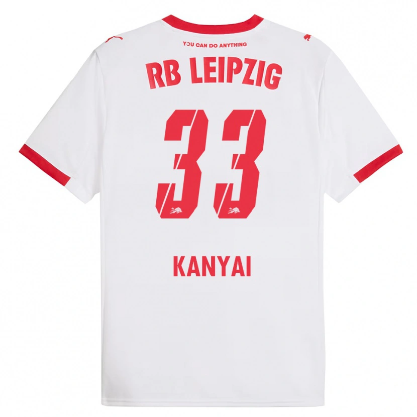 Danxen Homme Maillot János Kányai #33 Blanc Rouge Tenues Domicile 2025/26 T-Shirt