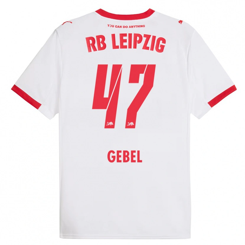 Danxen Homme Maillot Viggo Gebel #47 Blanc Rouge Tenues Domicile 2025/26 T-Shirt