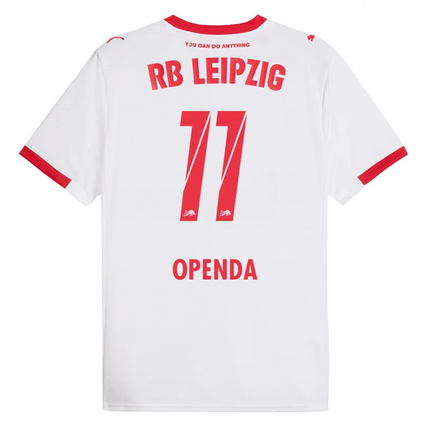 Danxen Homme Maillot Loïs Openda #11 Blanc Rouge Tenues Domicile 2025/26 T-Shirt
