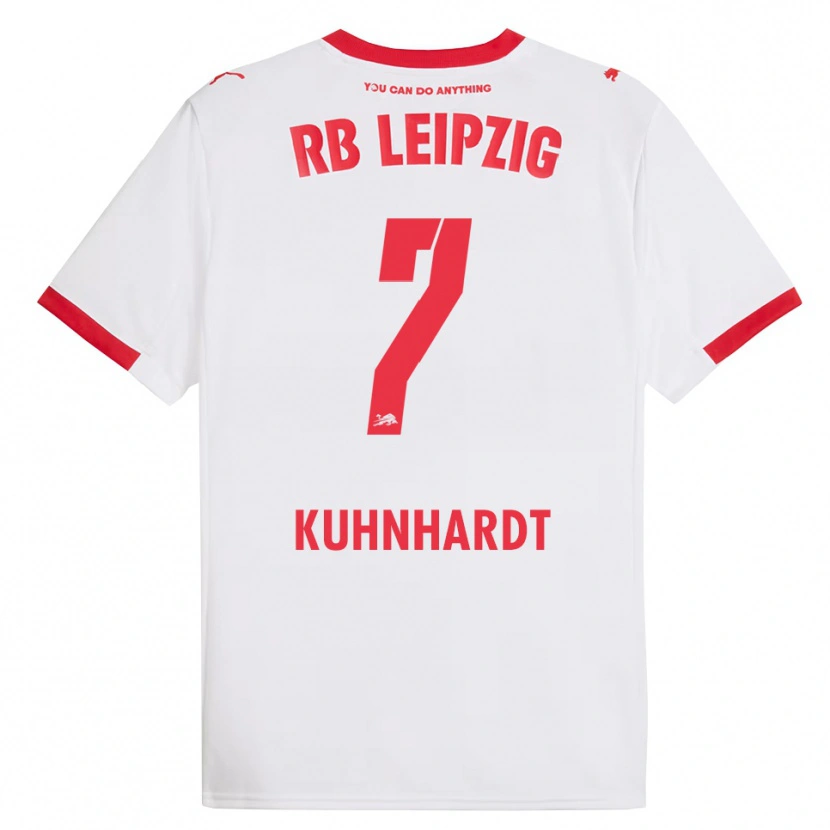 Danxen Homme Maillot Paul Kühnhardt #7 Blanc Rouge Tenues Domicile 2025/26 T-Shirt