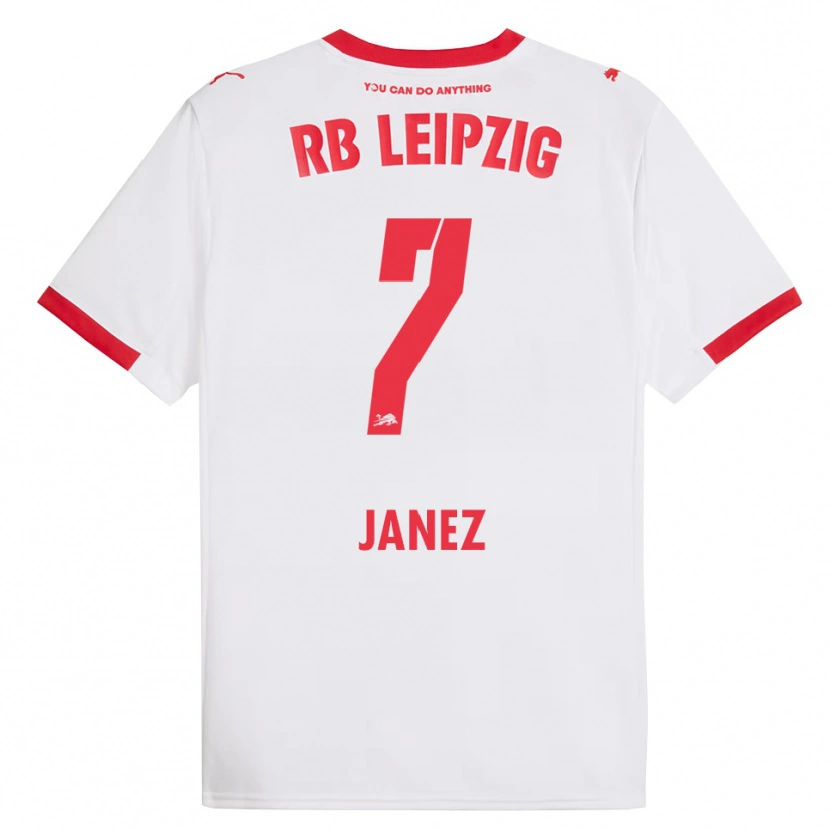 Danxen Homme Maillot Korina Lara Janež #7 Blanc Rouge Tenues Domicile 2025/26 T-Shirt