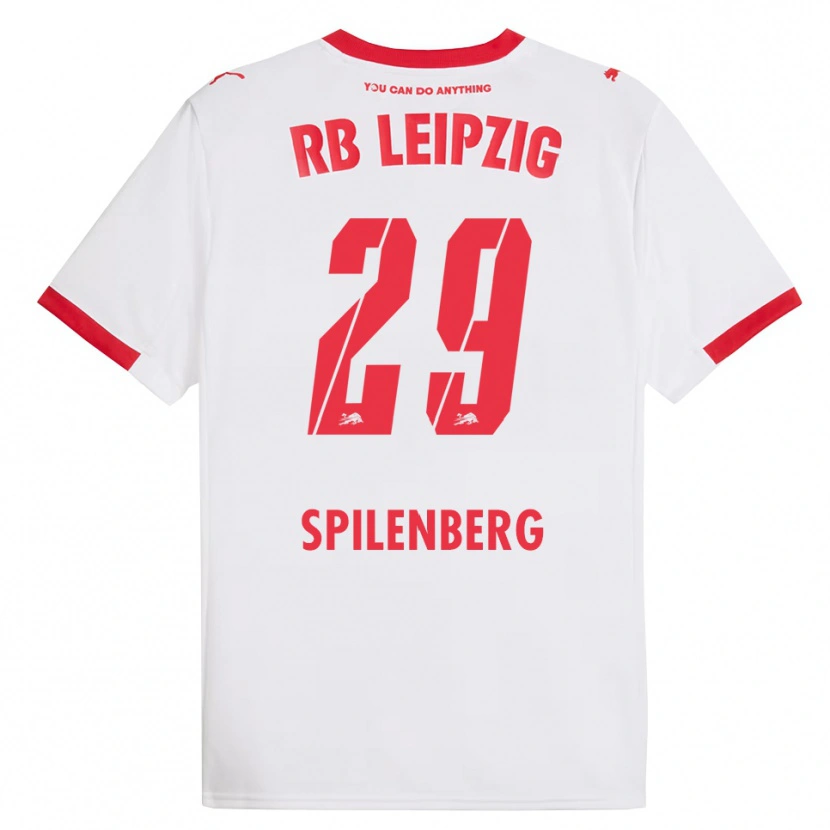 Danxen Homme Maillot Maja Spilenberg #29 Blanc Rouge Tenues Domicile 2025/26 T-Shirt