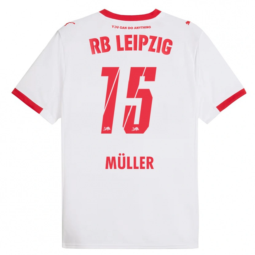 Danxen Homme Maillot Hannes Müller #15 Blanc Rouge Tenues Domicile 2025/26 T-Shirt