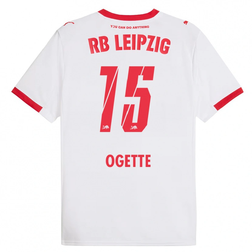 Danxen Homme Maillot Israel Ogette #15 Blanc Rouge Tenues Domicile 2025/26 T-Shirt