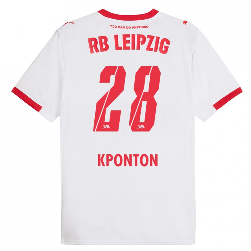 Danxen Homme Maillot Marwan Kponton #28 Blanc Rouge Tenues Domicile 2025/26 T-Shirt