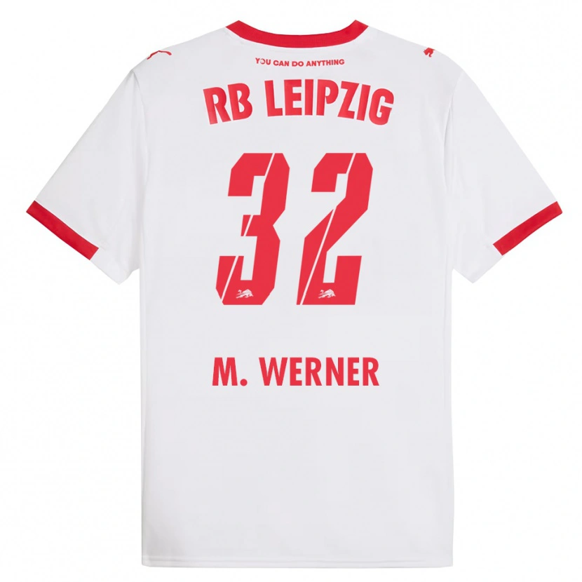Danxen Homme Maillot Mia Werner #32 Blanc Rouge Tenues Domicile 2025/26 T-Shirt